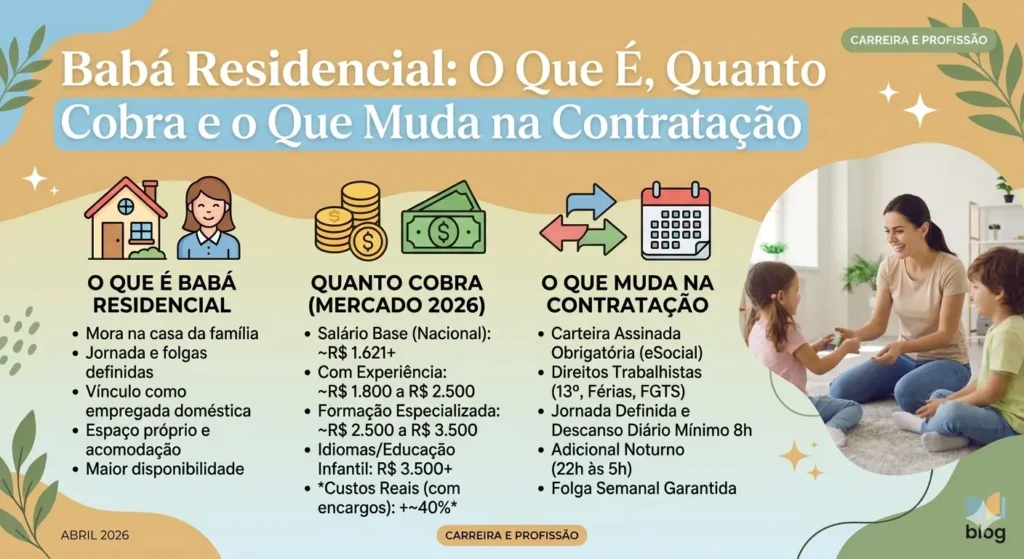 Tabela de salário de babá residencial em 2026