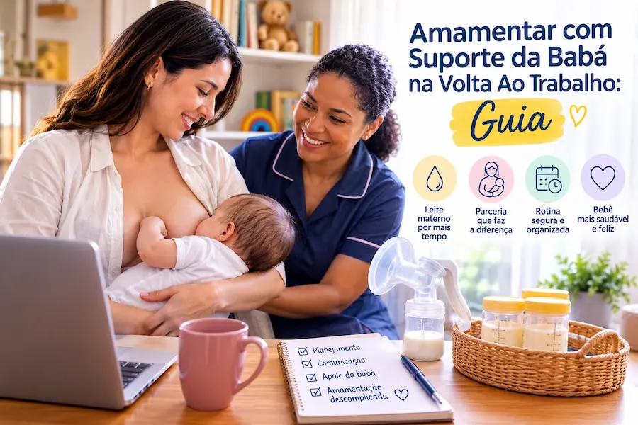 amamentar-suporte-baba-mae-volta-trabalho Babá organizando a rotina de amamentação com a mãe durante a volta ao trabalho