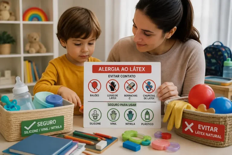 Criança com alergia ao látex e cuidados para evitar exposição